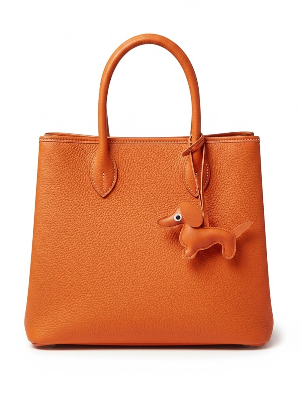 Orange Brown Dog 4.5” Faux Leather Bag Purse Charm Accessory Puppy Weiner Poodle